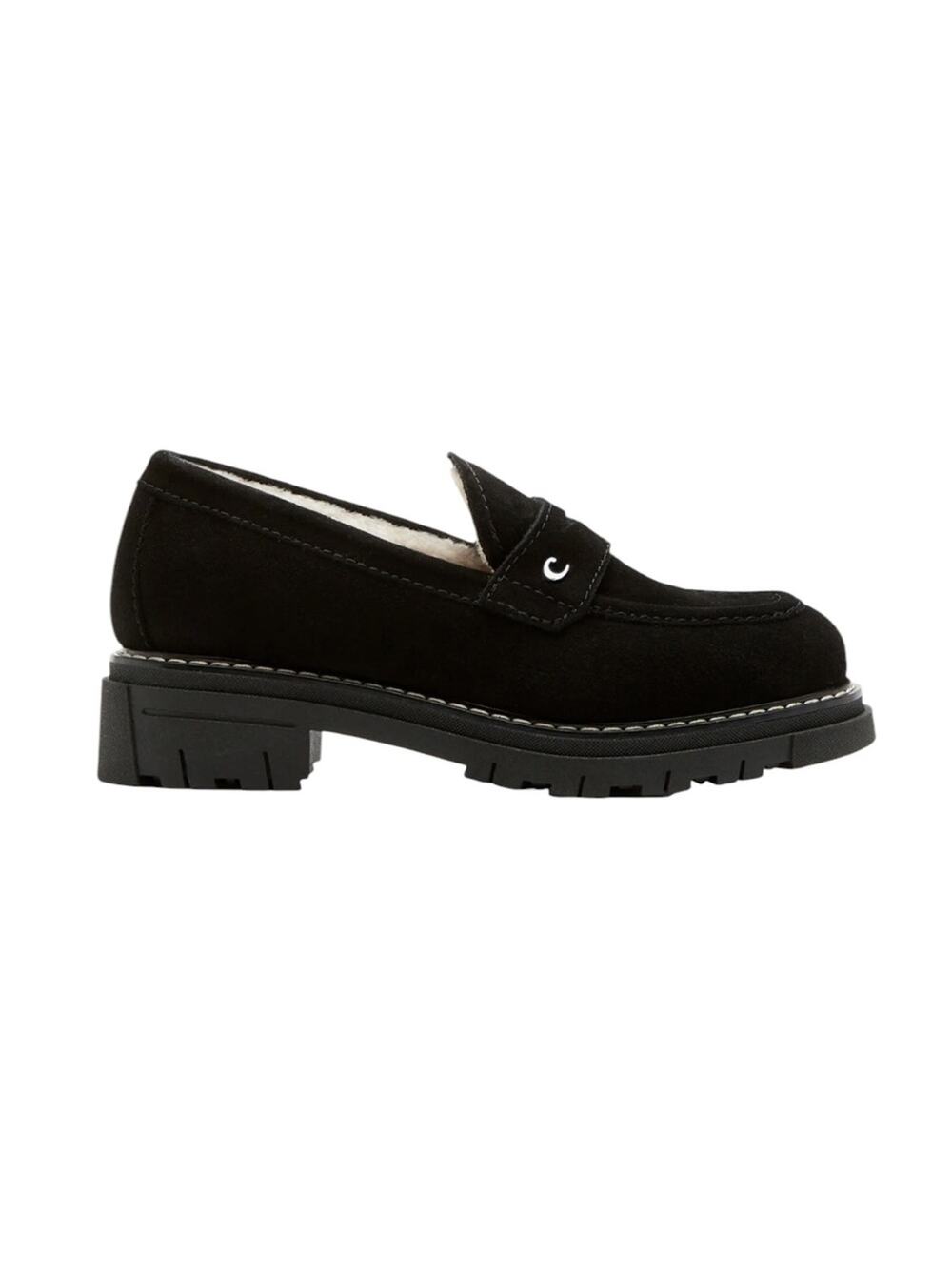 La Canadienne Donny City Dry Waterproof Genuine Shearling Penny Black Loafers 10